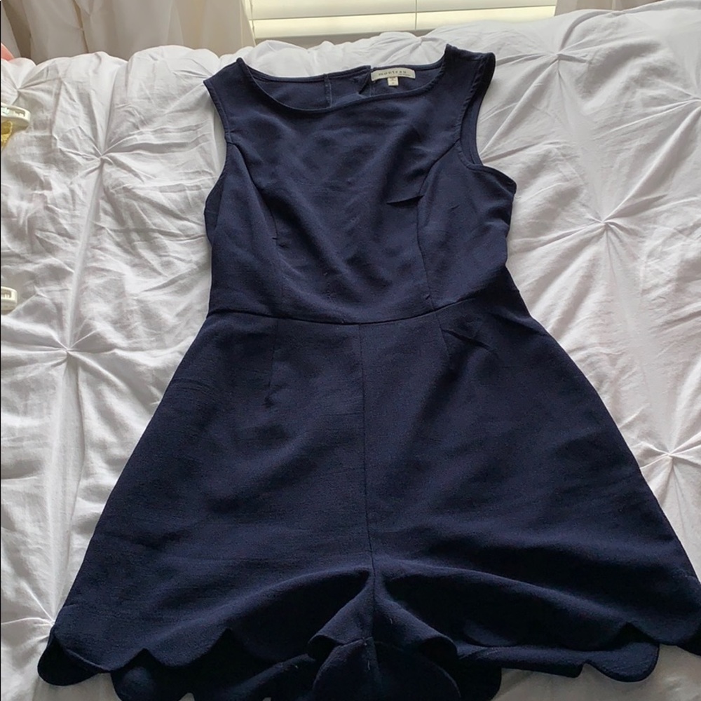 Navy scalloped romper